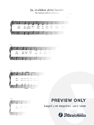Ja, vi elsker dette landet - The national anthem of Norway