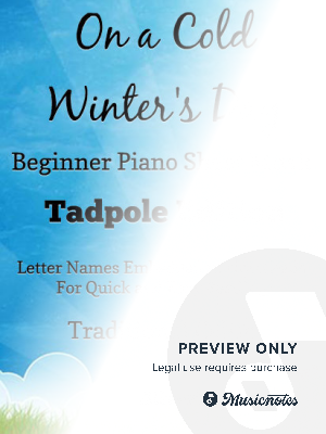 On a Cold Winter’s Day Beginner Piano Sheet Music 2nd Edition