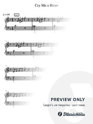 Cry Me a River - Pre-Advanced by Simply Piano - Sheet Music