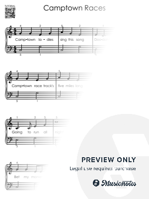 Camptown Races - Piano Tutorial for Beginners by Alicja Urbanowicz - Sheet Music