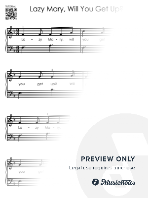 Lazy Mary, Will You Get Up - Piano Tutorial for Beginners by Alicja Urbanowicz - Sheet Music