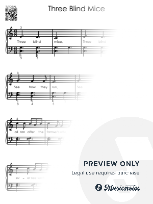 Three Blind Mice - Piano Tutorial for Beginners