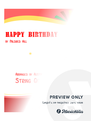 Happy Birthday - string quartet by Austin Ralphson - Sheet Music