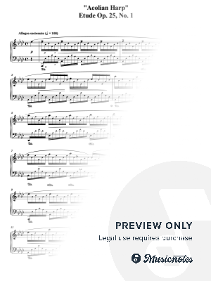 Aeolian Harp Etude Op. 25, No. 1 - Frédéric Chopin by Nivek Piano - Sheet Music