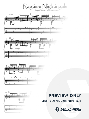 Nightingale Rag  classical guitar solo by Museus - Sheet Music