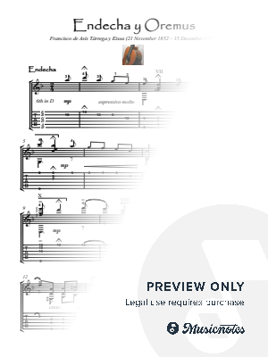 Endecha y Oremus - Mourn and Pray classical guitar solo by Tarrega