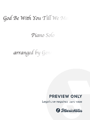 God Be With You Till We Meet Again  Piano Solo