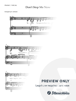 Don't Stop Me Now by S Lehmann - Sheet Music