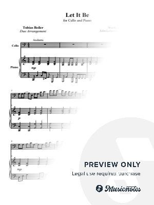 Let It Be - Cello & Piano by Tobias Beiler - Sheet Music