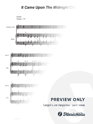 It Came Upon The Midnight Clear (Bb-Clarinet solo and Piano)
