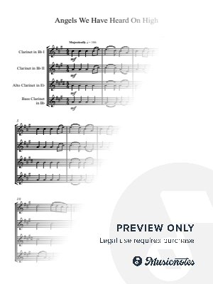 Angels We Have Heard On High - Clarinet Quartet (Full Version) - Traditional Carol