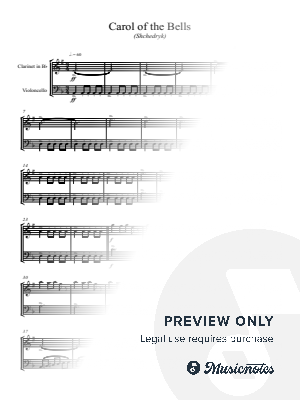 Carol of the Bells (Shchdryk) - Clarinet & Cello Duet - Full version