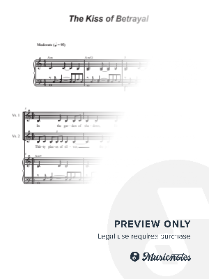 The Kiss of Betrayal (Duet for Soprano and Alto solo) by Stephen DeCesare - Sheet Music