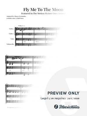 Fly Me to the Moon | STRING QUARTET by Glauco Fernandes - Sheet Music