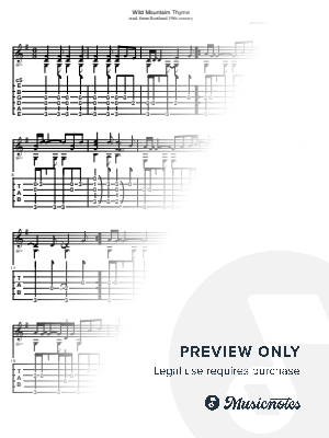 Wild Mountain Thyme by Ulli Boegershausen - Sheet Music