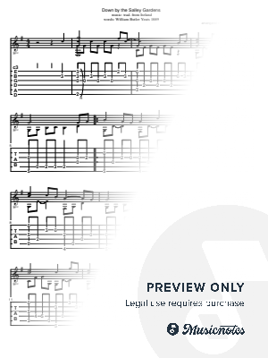 Down by the Salley Gardens by Ulli Boegershausen - Sheet Music