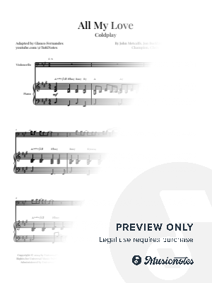 ALL MY LOVE - Coldplay | CELLO & PIANO (High Register)