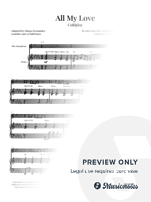 ALL MY LOVE - Coldplay | ALTO SAX & PIANO