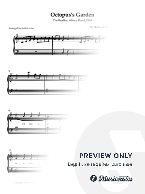 Octopus's Garden [early intermediate, 3 pages, in F]