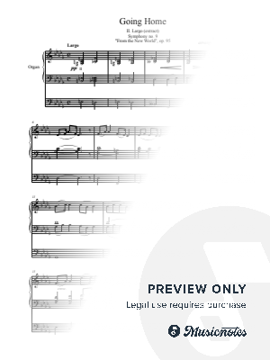 Going Home - from Symphony no. 9 From the New World (Dvorak) - for Organ Solo  by Ingunn Ligaarden - Sheet Music