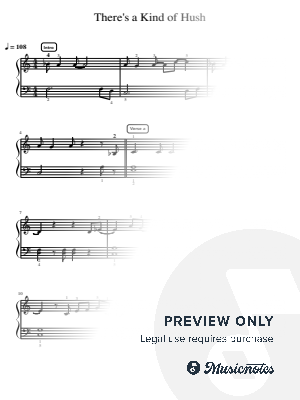 There's a Kind of Hush - Intermediate by Simply Piano - Sheet Music