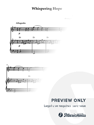 Whispering Hope by Kaiserin Rebecca - Sheet Music
