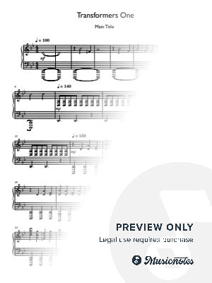 Transformers One - Main Title by AmiRRezA - Sheet Music
