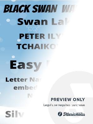 Black Swan Waltz Easy Piano Sheet Music