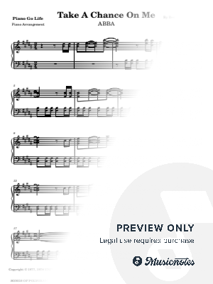 Take a Chance on Me by Piano Go Life  - Sheet Music