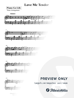 Love Me Tender by Piano Go Life  - Sheet Music