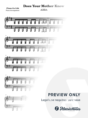 Does Your Mother Know by Piano Go Life  - Sheet Music