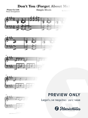 Don't You (Forget About Me) by Piano Go Life  - Sheet Music