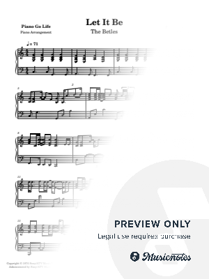 Let It Be by Piano Go Life  - Sheet Music