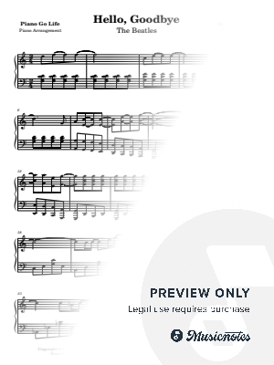 Hello, Goodbye by Piano Go Life  - Sheet Music