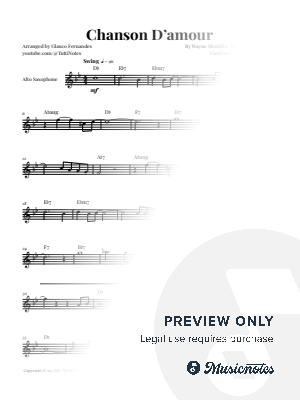 Chanson D'Amour | ALTO SAX SOLO by Glauco Fernandes - Sheet Music