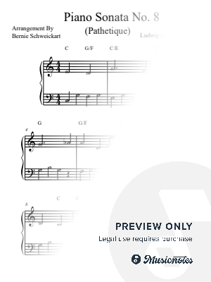 Beethoven Piano Sonata #8 (Pathetique big note easy version)