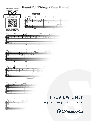 Beautiful Things - Benson Boone (Easy Piano)