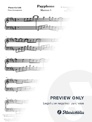 Payphone by Piano Go Life  - Sheet Music