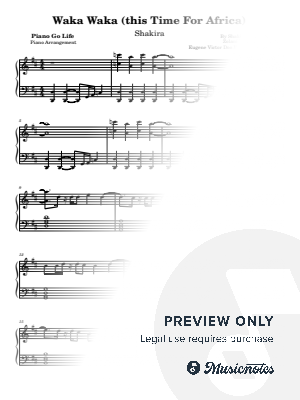 Waka Waka (This Time for Africa) by Piano Go Life  - Sheet Music