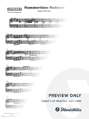 Summertime Sadness by Piano Go Life  - Sheet Music
