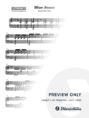 Blue Jeans by Piano Go Life  - Sheet Music