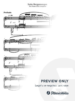 Debussy,Suite Bergamasque L.75,for Piano Solo With Fingering Original Complete