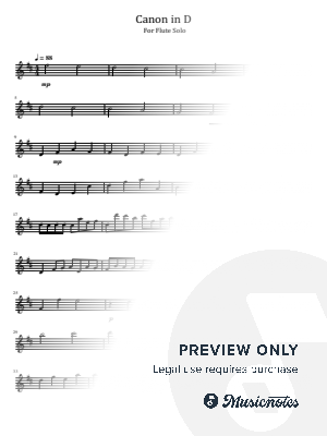 Canon in D,for Flute Solo