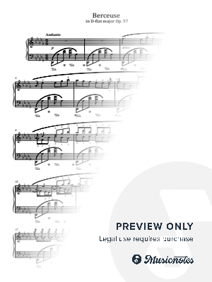 Chopin,Berceuse in D-flat major, Op.57,for Piano Solo Original With Fingering