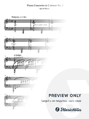 Rachmaninoff, Piano Concerto No.2, Op.18 1st Mov, for Piano Solo Original