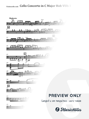 Haydn, Cello Concerto No.1 in C major, Hob.VIIb:1, for Cello Solo Original