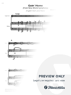 Goin' Home (New World Symphony) - English Horn and Piano by Sheet Music To Play Editions - Sheet Music