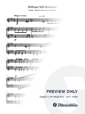 Rossini/Liszt, William Tell Overture, Finale, March of the Swiss Soldiers, for Piano Solo