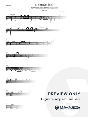 Mozart, Violin Concerto No.3 in G major, K.216, Original For Violin Solo Complete