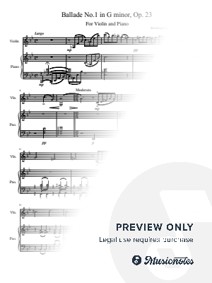 Chopin, Ballade No.1 in G minor, Op. 23, for Violin and Piano (Arr.Ysaÿe)
